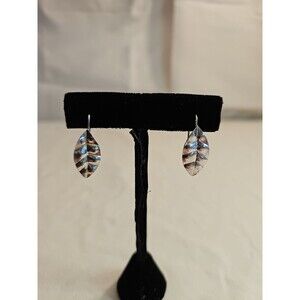 Vintage Sterling Silver Leaf Earrings